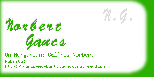 norbert gancs business card